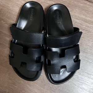 Hermes Black Sandals